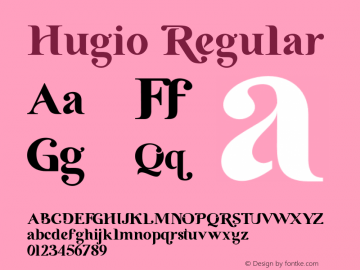 Hugio Version 1.00;July 3, 2021;FontCreator 12.0.0.2567 64-bit图片样张