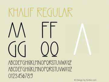 Khalif Version 1.001;Fontself Maker 3.5.7图片样张