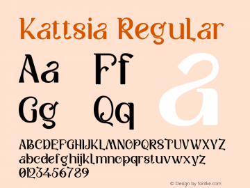 Kattsia Version 1.00;July 22, 2021;FontCreator 12.0.0.2535 64-bit图片样张