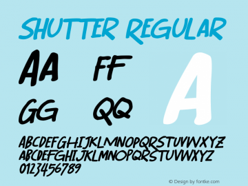 Shutter Regular Version 1.00;August 6, 2021;FontCreator 13.0.0.2683 64-bit图片样张