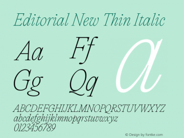 Editorial New Thin Italic Version 0.001图片样张