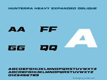 Hunterra-HeavyExpandedOblique Version 1.001 | web-TT图片样张