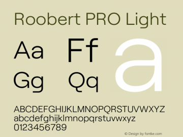 Roobert PRO Light Version 1.002;hotconv 1.0.109;makeotfexe 2.5.65596图片样张