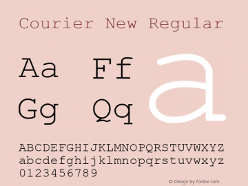 Courier New Version 2.50图片样张