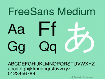 Free Sans Version $Revision: 1.27 $图片样张