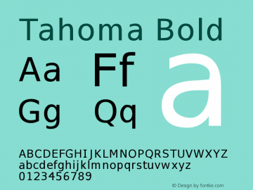 Tahoma Bold Version 0.001图片样张