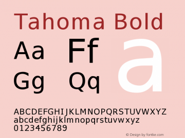 Tahoma Bold Version 0.001图片样张