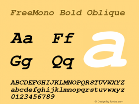 FreeMono Bold Oblique Version 0412.2261图片样张