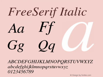 FreeSerif Italic Version 0412.2268图片样张