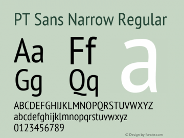 PT Sans Narrow Regular Version 2.003图片样张