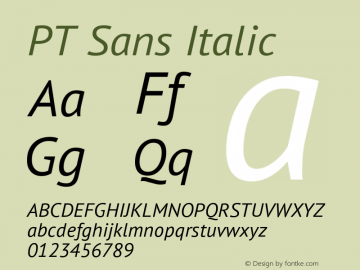PT Sans Italic Version 2.003图片样张