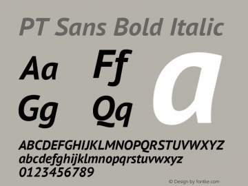 PT Sans Bold Italic Version 2.003图片样张