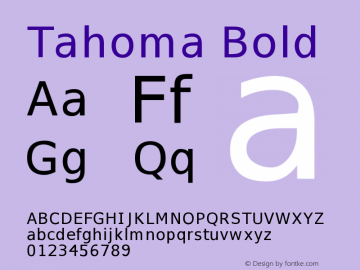 Tahoma Bold Version 0.001图片样张