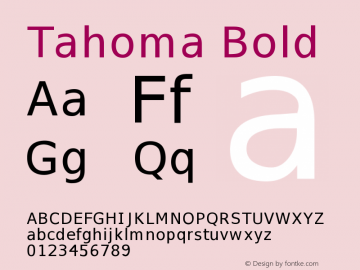 Tahoma Bold Version 0.001图片样张