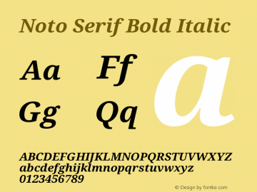 Noto Serif Bold Italic Version 1.03图片样张