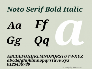 Noto Serif Bold Italic Version 1.03图片样张