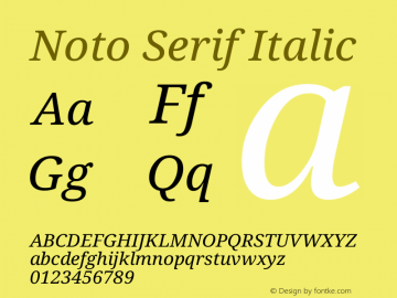 Noto Serif Italic Version 1.03图片样张