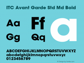 ITC Avant Garde Std Md Bold OTF 1.018;PS 001.001;Core 1.0.31;makeotf.lib1.4.1585 Font Sample