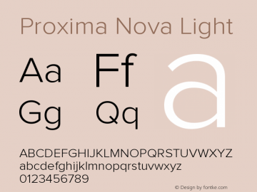 ProximaNova-Light Version 1.000;PS 001.000;hotconv 1.0.38图片样张