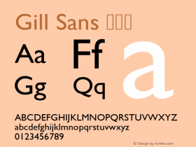 Gill Sans 常规体 图片样张