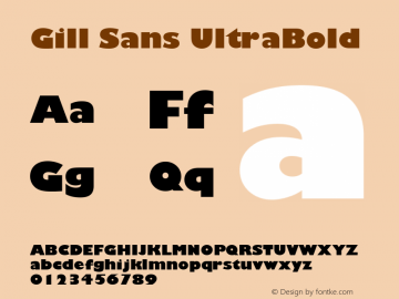Gill Sans UltraBold 9.0d6e1图片样张