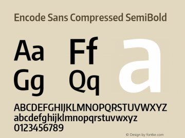 Encode Sans Compressed SemiBold Version 1.000; ttfautohint (v1.00) -l 8 -r 50 -G 200 -x 14 -D latn -f none -w G图片样张