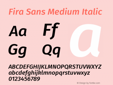 Fira Sans Medium Italic Version 4.203图片样张