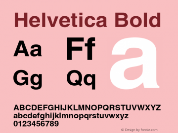 Helvetica Bold 001.007 Font Sample