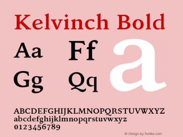 Kelvinch Bold Version 3.40;July 22, 2017;FontCreator 11.0.0.2388 64-bit图片样张