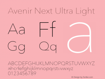 AvenirNext-UltraLight 8.0d2e1图片样张