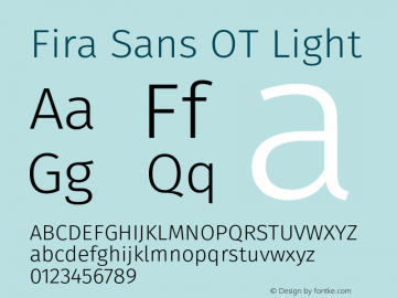 Fira Sans OT Light Version 2.001图片样张