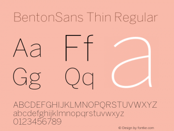 BentonSans Thin Version 1.000;PS 001.000;Core 1.0.38图片样张