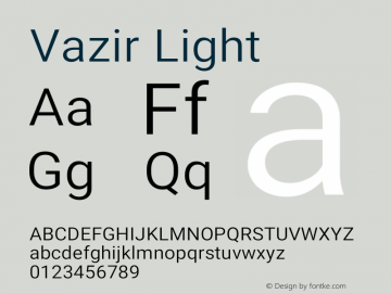 Vazir Light Version 20.0.0图片样张