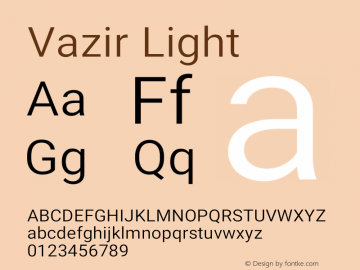 Vazir Light Version 20.1.0图片样张