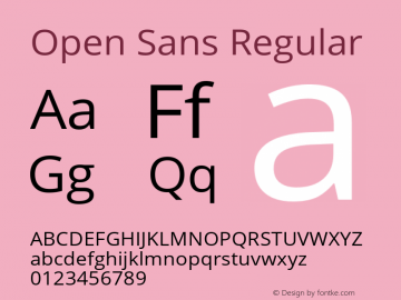 Open Sans Version 1.10 November 19, 2014图片样张