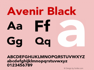 Avenir-Black Version 001.000图片样张