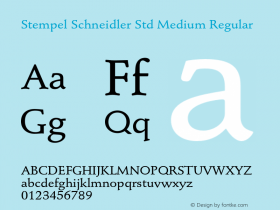 Stempel Schneidler Std Medium Regular OTF 1.029;PS 001.003;Core 1.0.33;makeotf.lib1.4.1585图片样张