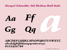 Stempel Schneidler Std Medium Bold Italic OTF 1.029;PS 001.003;Core 1.0.33;makeotf.lib1.4.1585 Font Sample