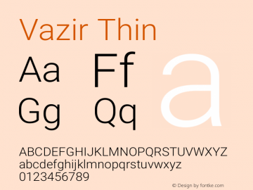Vazir Thin Version 21.1.2图片样张