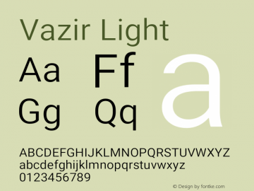 Vazir Light Version 21.2.0图片样张