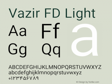 Vazir Light FD Version 23.0.0图片样张