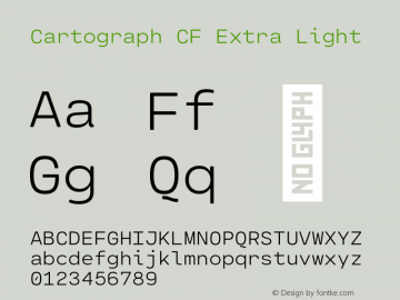 Cartograph CF Extra Light Version 2.000;hotconv 1.0.109;makeotfexe 2.5.65596图片样张