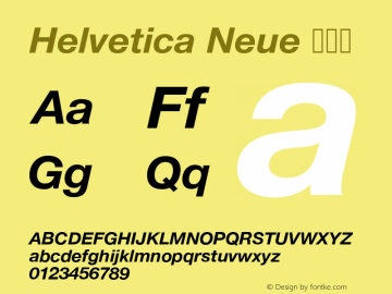 Helvetica Neue 粗斜体 图片样张
