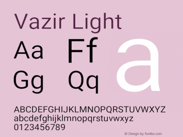Vazir Light Version 24.0.0图片样张
