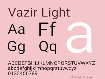 Vazir Light Version 26.0.0图片样张
