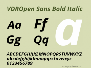 VDROpen Sans Bold Italic Version 1.10图片样张