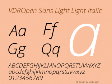 VDROpen Sans Light Italic Version 1.10图片样张