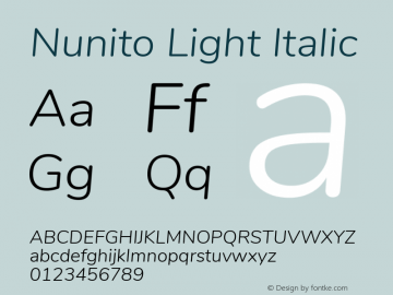 Nunito Light Italic Version 3.504图片样张