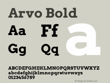 Arvo Bold Version 1.005 2010 beta release图片样张