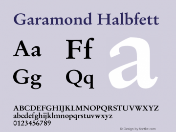 Garamond Halbfett Version 2.10图片样张
